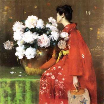 威廉 梅裡特 查斯 Peonies c1897